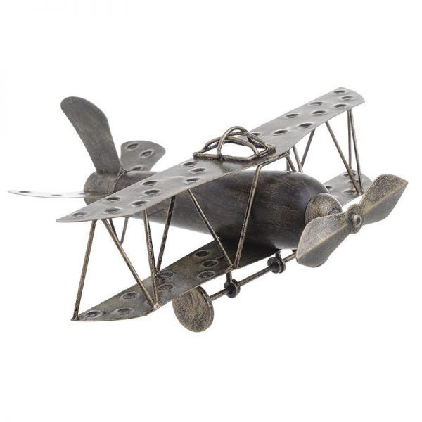 Decoratiune avion din lemn si metal