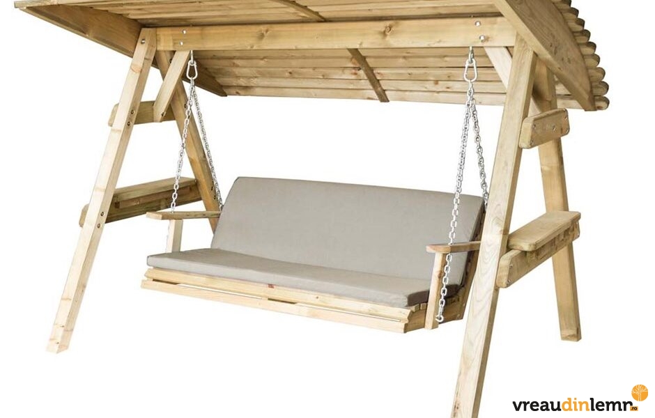 Balansoar din lemn masiv in designul exterior modern – intre functionalitate, relaxare si estetica naturala